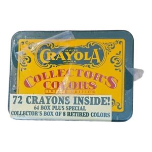 Vtg 1992 CRAYOLA Collectible Holiday Christmas Tin 72 Crayons Retired Colors